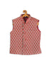 Vastramay SISHU Boys Gold-Toned & Maroon Woven Design Nehru Jackets